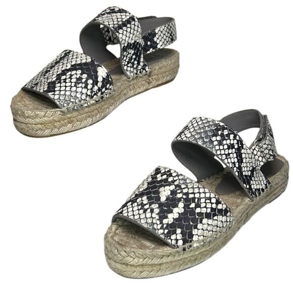 Vince - “Emilia” Espadrille Strappy Sandals in Python - Size 7, Black, Tan, Grey - Picture 2 of 15